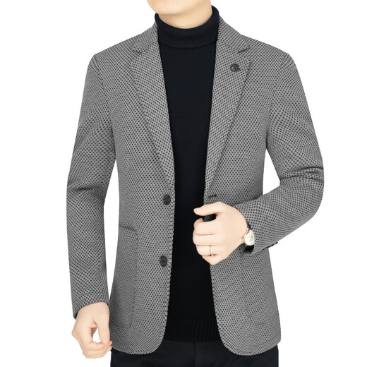 SUSTYLE luxury high-end brand men's high-end jacket men's spring and autumn business casual slim fit young and middle-aged suits men's singles black 2XL 185