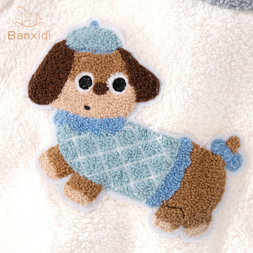 班喜迪儿童睡衣秋冬2025新款珊瑚绒套装女童上衣宝宝裤子秋季男童家居服 蓝条纹 100