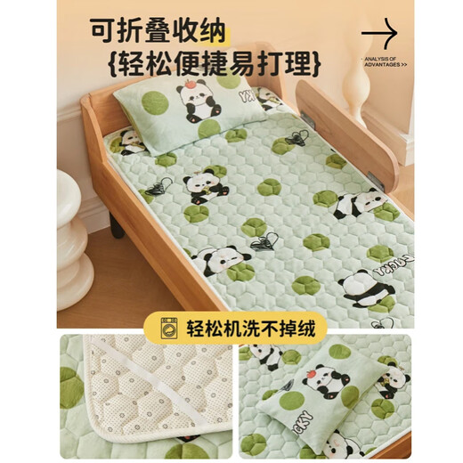 Yalu children's milk velvet quilted mattress mattress, special Simmons mattress for kindergarten nap, student dormitory single bed LUCKY Panda, available for children, soft and comfortable, two-piece dormitory set 80*200cm mattress + one pillowcase