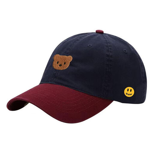 DREWSEEW smiley face baseball cap for men and women, niche fashion, simple and versatile, sunshade and sun protection, loose and versatile, couple and student warm hat, black, adjustable