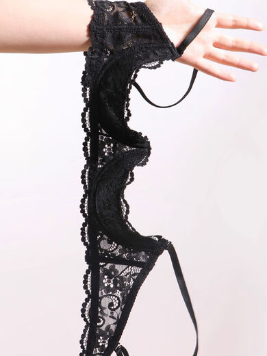 Quarter Bra Half Cup Hollow Sexy Hot Nighttime Bra Set Top Wire Lace Underwear Black Sexy Underwear L L3680BCDE Universal Cup 100-120Jin Jin is equal to 0.5kg