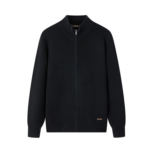 雅戈尔（YOUNGOR）毛衫男士秋冬青年男毛衫拉链开衫羊毛衫羊毛混纺面料2色合款 黑色VWHW619967ALA M 100c