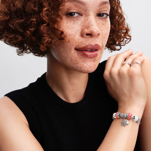 PANDORA New Product Crescent Ring with Cute and Complex Beading Craftsmanship as a Gift for Your Girlfriend Silver Inner Diameter 56mm