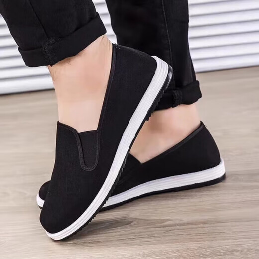 3520 Old Beijing cloth shoes, non-slip, wear-resistant, breathable work shoes, one-legged casual driving shoes, black bottom 43