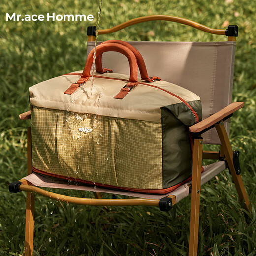 Mr.ace Homme large-capacity short-distance travel bag women's foldable business trip luggage bag lightweight expansion crossbody handbag men's mountain green