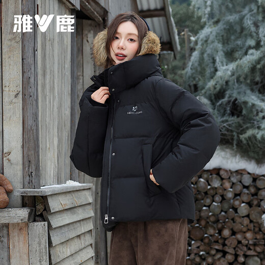 Yalu short down jacket for women 2025 new winter fashion casual high-end color hooded warm jacket