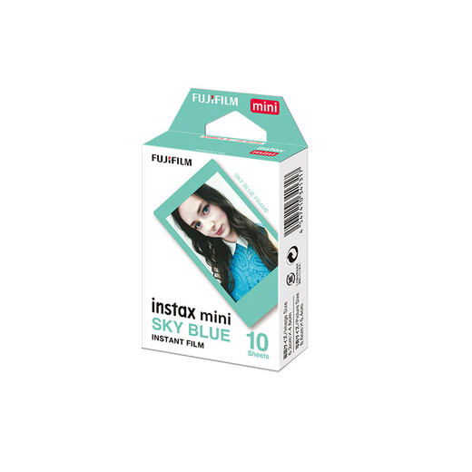 Fuji (FUJIFILM) instax instant camera 3-inch mini photo paper film roll 3-inch sky blue + photo album + storage box + refrigerator magnet official standard configuration