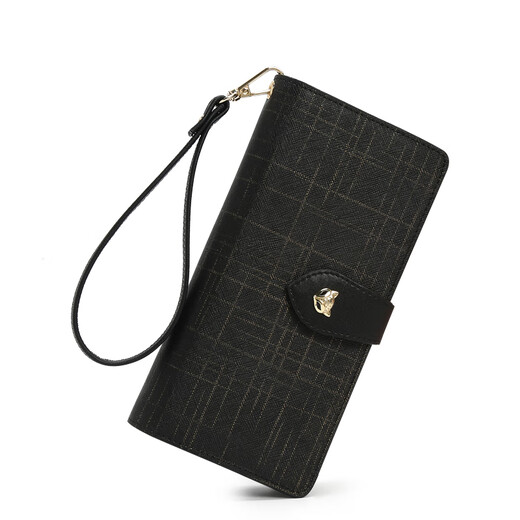 Gold fox leather women's wallet large capacity long card holder money note holder clutch bag coin purse light luxury girlfriend birthday gift