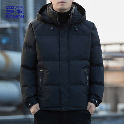 ROMON cotton jacket men's winter trendy casual and comfortable outdoor warm cotton jacket cotton jacket men's 8891 black 2XL