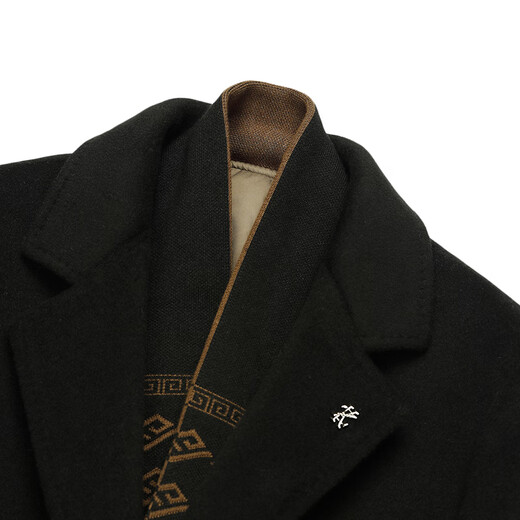 Fazeya Hengyuanxiang Group high-end woolen coat men's medium-length double-sided woolen goose down lining windbreaker coat thick black L (175) (recommended 120-140Jin Jin equals 0.5 kg)