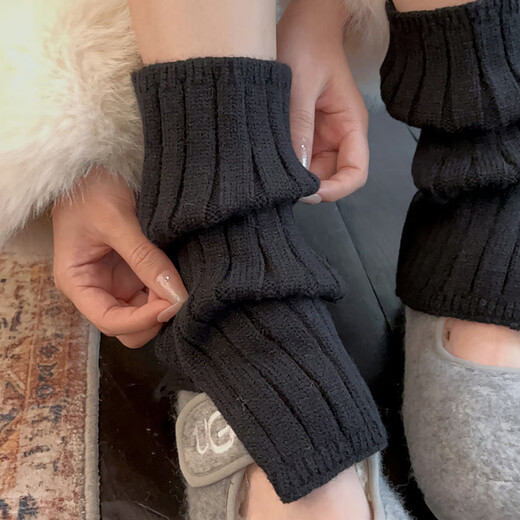 VCICTIOLIA Socks Women's Mid-calf Socks Wool Pile Socks Autumn and Winter Sock Covers Gray Velvet Knitted Leg Covers with Snow Boots Dark Gray One Size