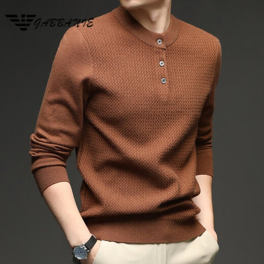 AX Armani 2025 autumn and winter thickened 530g men's long-sleeved sweater sweater warm and comfortable bottoming shirt for young and middle-aged people black S 165