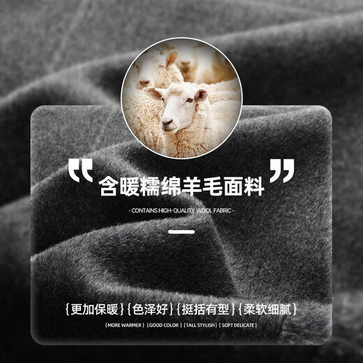 SHANSHAN Shanshan short woolen plus fleece jacket autumn and winter duck down lapel warm skin-friendly top business casual wool jacket camel M /170