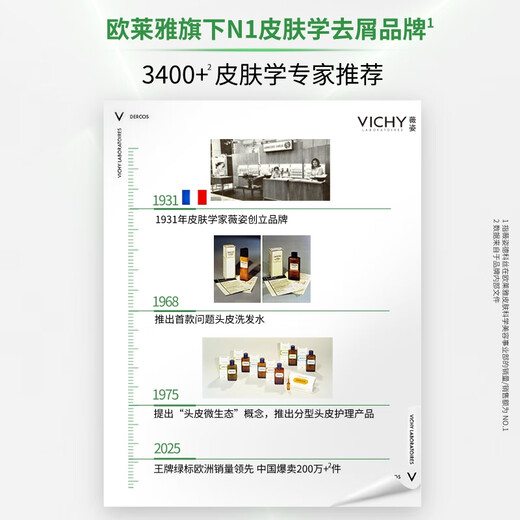 VICHY Popular Products 1% Selenium Disulfide Green Label Anti-Dandruff Shampoo Oil Control Relieve Itchy Head Shampoo 200ml