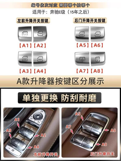 Litian is suitable for Mercedes-Benz E-class glass button lift switch E260E200E300l rear door door panel window button tail cover switch button without automatic closing