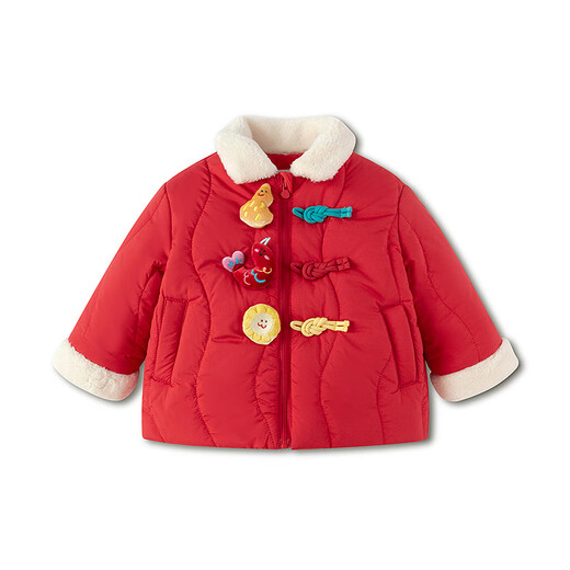 Balabala Children's Clothing Children's Cotton Clothes Boys and Girls New Chinese Jackets Spring Clothes 2025 New Small Cotton-padded Jackets New Year's Eve Clothes Festive and Cute