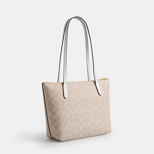 COACH Women's Bag New Fiona 24 Small Tote Bag Handbag Shoulder Bag Commuter Bag Authenticity Guaranteed Khaki White CBT18 IMXDM