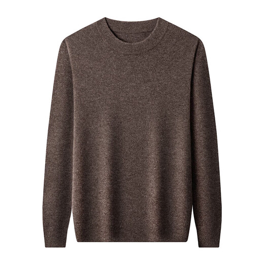 Deer King Optim Shopping Mall same style cashmere sweater men's winter new round neck thickened warm knitted bottoming cashmere sweater Yunying Camel Cashmere M 165 100-125Jin Jin is equal to 0.5 kg