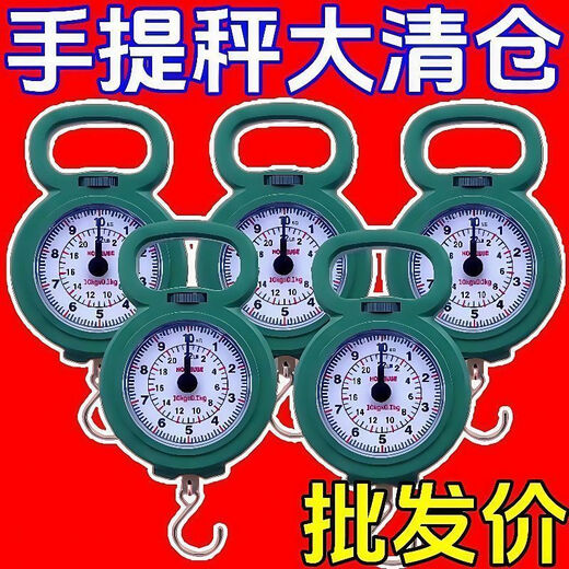 手提秤弹簧秤钓鱼秤小称家用便携式挂钩买菜 称高精度迷你行李秤10kg 迷你手提秤-混色-1个