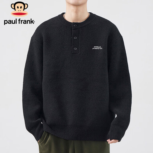 Paul Frank sweater men's winter trendy brand loose sweater men's inner layer thick warm jacket men's black L