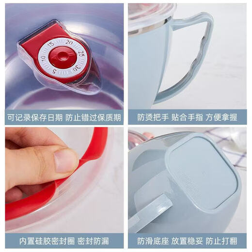 Korean and Japanese stainless steel instant noodle bowl with lid for student dormitory instant noodle bowl large anti-scald soup cup large capacity lunch box 17cm pink