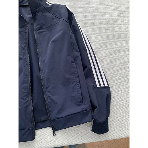 Cantu Three Stripes Jacket Jacket Men's Autumn and Winter Baseball Uniform American Stand Collar Design Loose Trendy Cotton Tops Navy Blue Regular Spring and Autumn Jacket L Recommended 100Jin Jin is equal to 0.5kg to 120Jin Jin is equal to 0.5kg