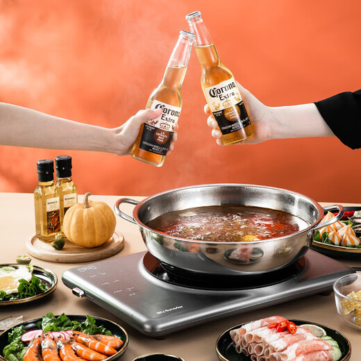 Special hot pot pot, clear soup pot, porridge and stew pot, gas stove, induction cooker, stainless steel hot pot basin, double-ear fat sheep pot, thickened with transparent lid, suitable for 6-8 people, 36cm 36cm