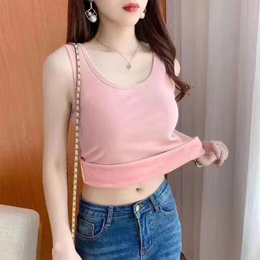 New thermal vest for women, velvet and thickened autumn coat for inner wear, autumn and winter slim fit bottoming vest top, skin color, 1 piece, 1398, warm, one size fits all, 80-135Jin Jin is equal to 0.5 kg