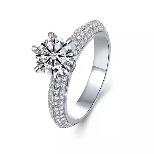 DR one carat diamond ring PT950 platinum moissanite diamond ring light luxury women's wedding ring birthday Valentine's Day gift 1 carat moissanite platinum ring/D grade live mouth adjustable size