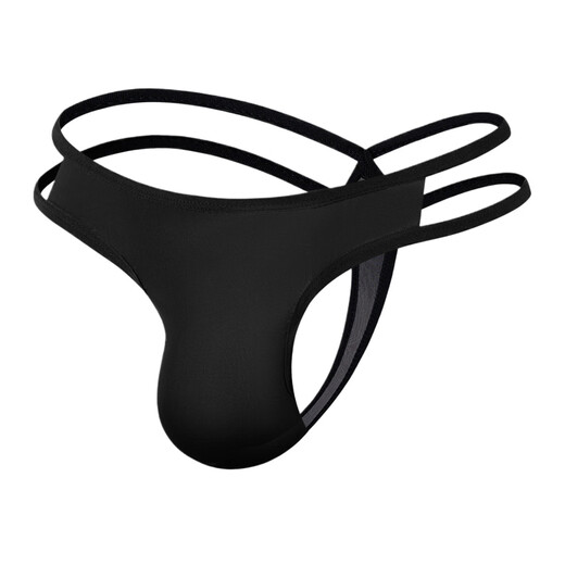 New Men's Sexy Low Waist Thong Breathable, Comfortable and Sexy Men's Underwear B607 Hip Lifting Essential for Trendy Men Black S