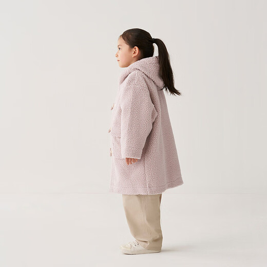 MUJI Children's Washable Fleece Horn Button Jacket Children's Boys and Girls Polar Fleece Coat 25 Winter CB31CC5A Pink 130/64A