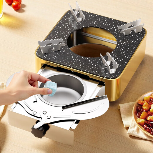 Deming alcohol stove small hot pot large dry pot household windproof special stove solid alcohol pot thickened stainless steel pot