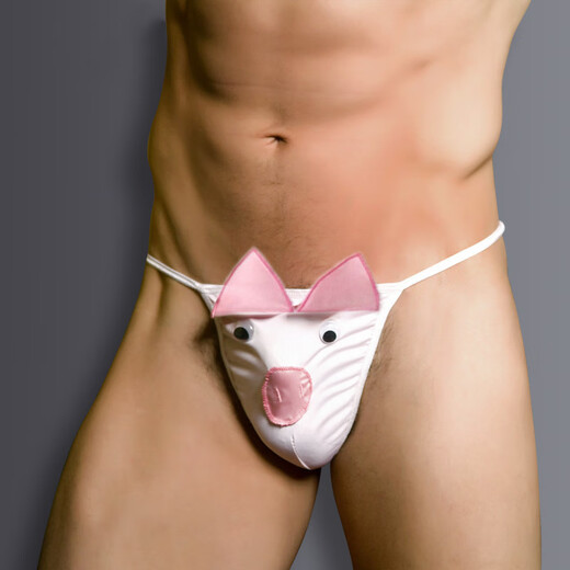 Men's thong hollow U-shaped sexy temptation pink Pig Man style men's sexy underwear adult products Pig Man pink 11056 one size
