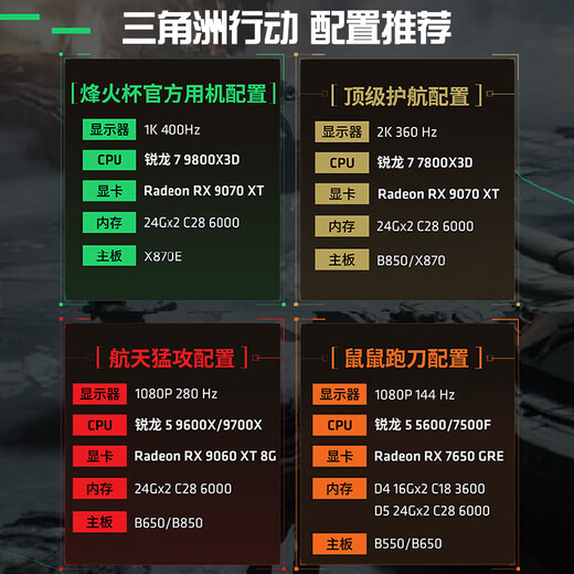 MSI AMD R7 7800X3D/9700X/5060Ti/5070/9070XT desktop assembly computer complete game e-sports Delta mobile computer host DIY assembly machine configuration fourteen 9700X+RTX5070Ti