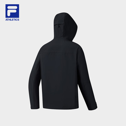 FILA Official Breathing Shell Woven Jacket Two-piece Men's Top 2025 Winter New Sports Outdoor Jacket Dark Black-BK L 175/96A/L
