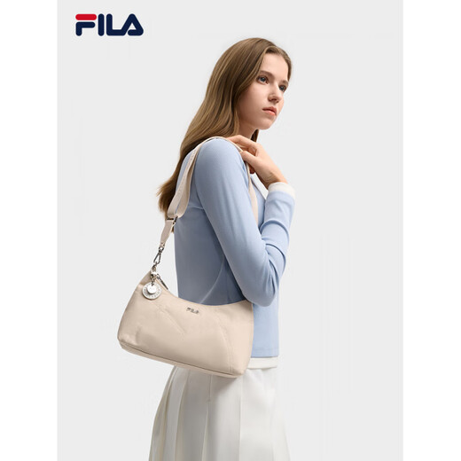 FILA Women's Knitted Long-Sleeved Shirt 2025 Winter New Fashion Classic Casual Slim Henley Shirt Alice Blue-LB Same Style for Men and Women S 160/80A