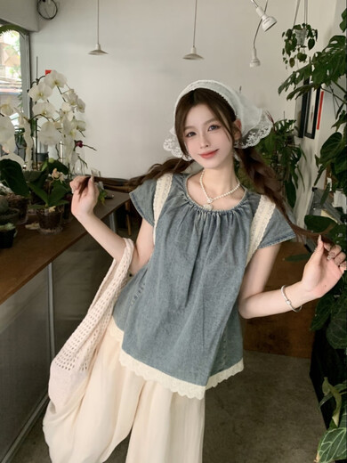 Xiaohongshu hot style 2025 summer popular style dopamine wear with a complete set of shirts wide-leg pants and skirts single apricot pants and skirts daily fat and comfortable fabric summer M one size