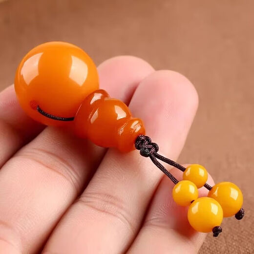 Eternal Leaf Chicken Fat Yellow Beeswax Buddha Head Three-Way Bracelet Chain Buddha Beads Accessories Set Olive Core Star Moon Bodhi Accessories Diameter 16mm/set