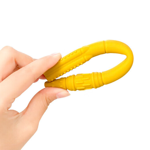 Rocket Silicone Teether Food Grade Hollow Tube Baby Oral Molar Stick Bite Glue Can Be Boiled Burnt Yellow 1 Pack