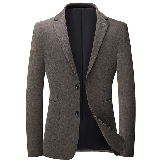 BOSS corduroy suit men's autumn and winter high-end brand striped business men's casual suit jacket non-iron gray L 175
