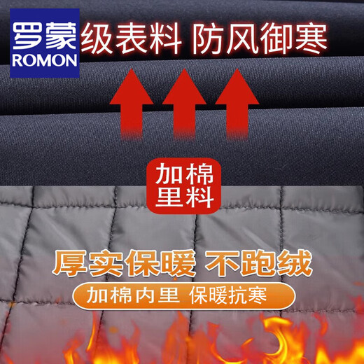 ROMON Men's Lapel Jacket Autumn and Winter Cotton Thickened Middle-aged and Elderly Dad's Cotton Clothes Old Man Grandpa Casual Cotton Jacket Buttoned Navy Blue Cotton Style XL /175 Recommended 110-125 Jin Jin equals 0.5 kg