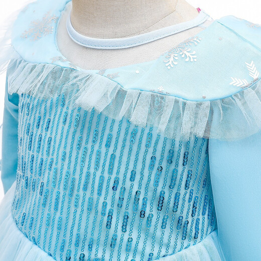 Yuetong companion autumn and winter girls Elsa princess dress long-sleeved Elsa cape dress children's Frozen costume costume Liuyi D98 skirt 110 cm