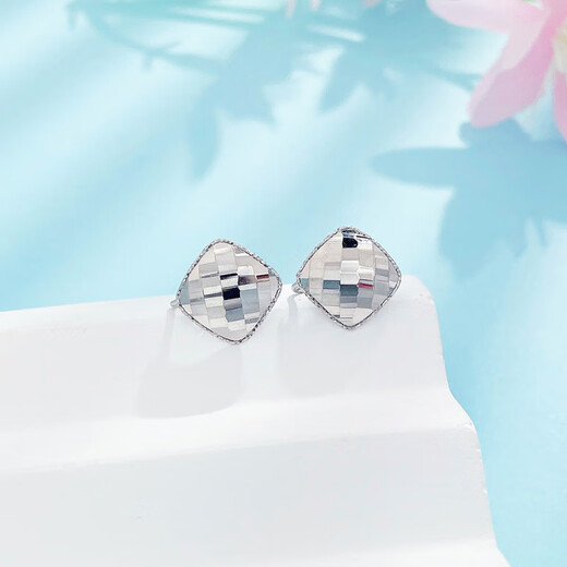 Laomiao platinum INS style geometric square rhombus earrings rhombus earrings about 2.8g