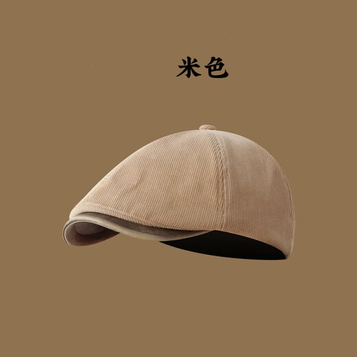 Japanese retro progressive hat for women, autumn and winter beret, Korean version, versatile British newsboy hat, painter hat for men, brown, one size fits all, 54-58CM (enlarge and deepen)