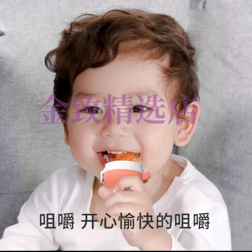 Jiaer Youyou Baby Fruit and Vegetable Fun Silicone Bite Bag for Baby to Eat Fruit and Teething Gel Jiaer Youyou Fruit and Vegetable Fun + Anti-drop Chain