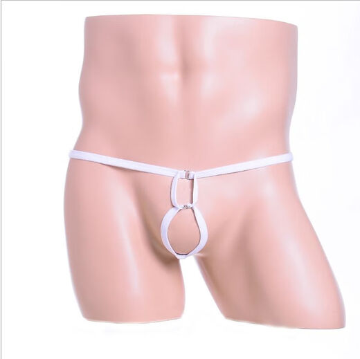 Sexy revealing PP men's T-pants sexy underwear sexy elastic thong transparent hollow open sexy black one size fits S-XXXL