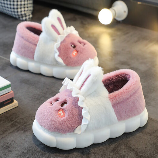 2025 Thick-soled Children's Cotton Shoes for Boys and Girls Home Indoor Non-Slip Home Warm Baby Parent-Child Cotton Slippers Upgraded Dark Gray Cotton Shoes 12 Size 36/37 Adult Children