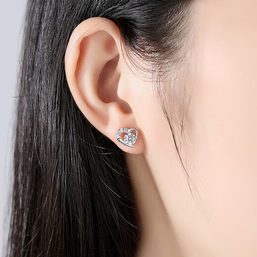 PT950 platinum earrings for women, summer love diamond earrings for girlfriend, gift for wife, exquisite box, platinum romantic love earrings