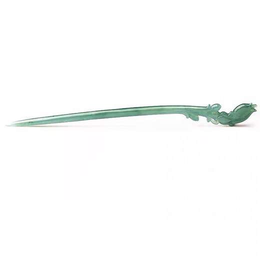 Shudou Ice Jade Hairpin Orchid Jade Hairpin Double-sided Carved Ancient Style Hanfu Cheongsam Hair Accessory Birthday Gift