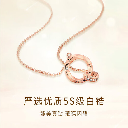 GLTEN Mobius silver necklace, female pendant, birthday gift for girls, wedding confession anniversary, for girlfriend, wife, best friend, rose gold necklace + gift box + certificate